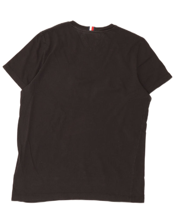 T-shirt grafica da uomo slim fit Tommy Hilfiger Top in cotone nero medio