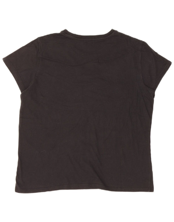 T-shirt grafica da donna Levi's Top UK 16 grande cotone nero
