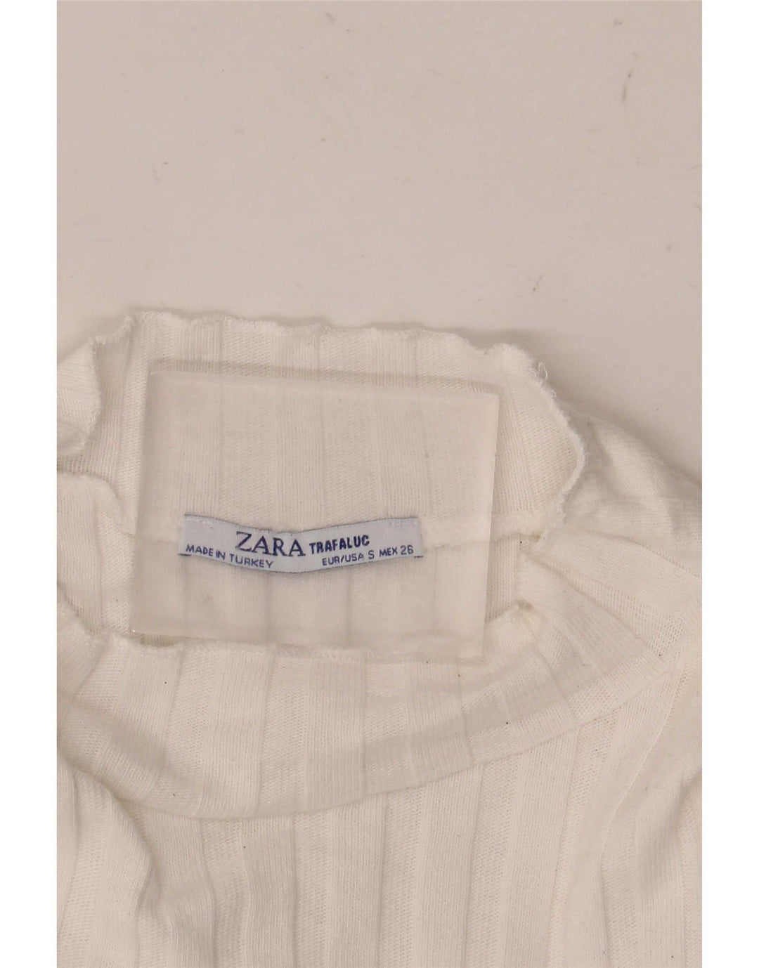 Top corto Zara Trafaluc da donna a maniche lunghe UK 8 piccolo bianco