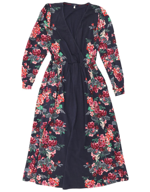 Abito lungo da donna a maniche lunghe Joules UK 12 Cotone floreale medio blu navy