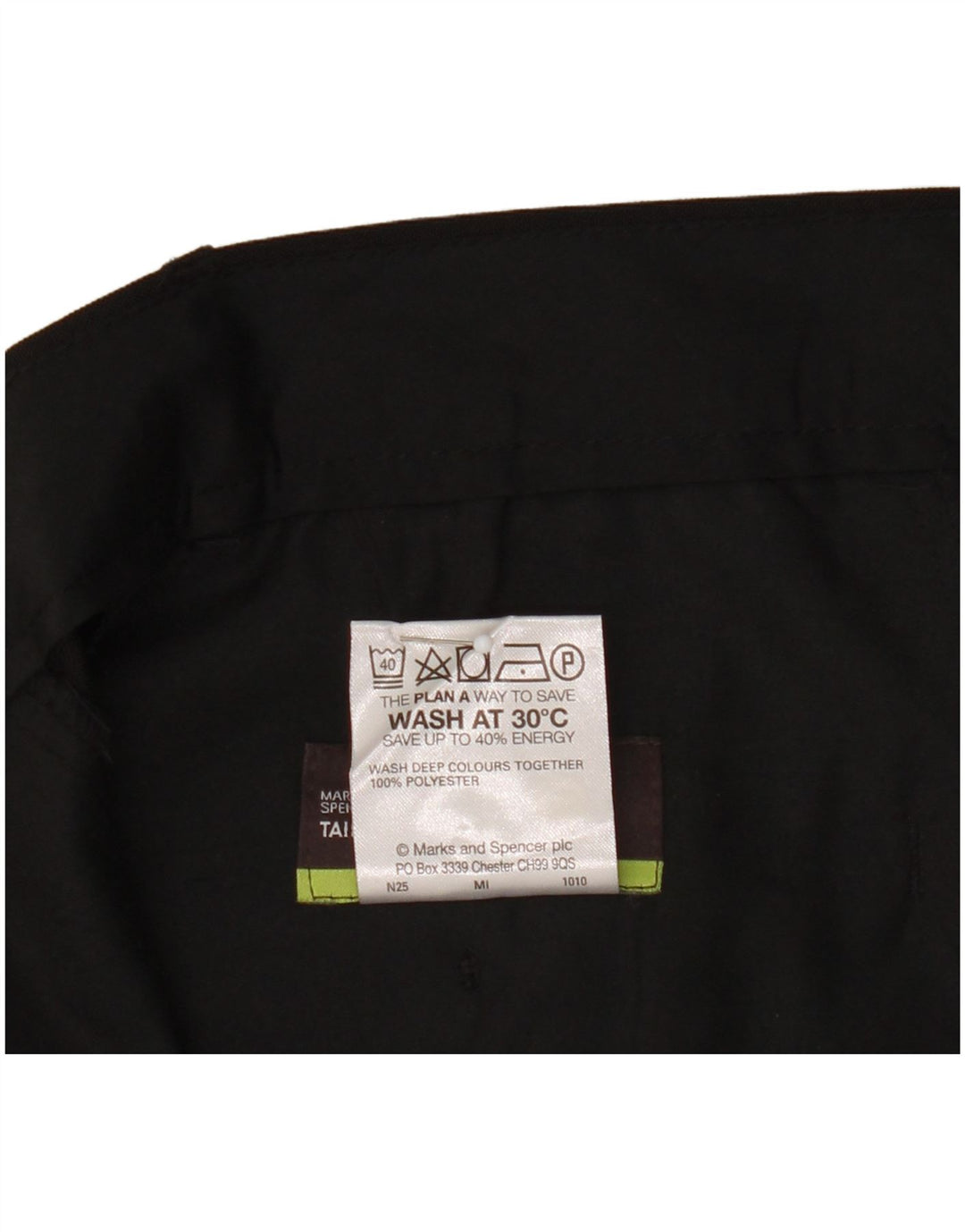 Pantaloni chino dritti da uomo Marks & Spencer W38 L31 poliestere nero