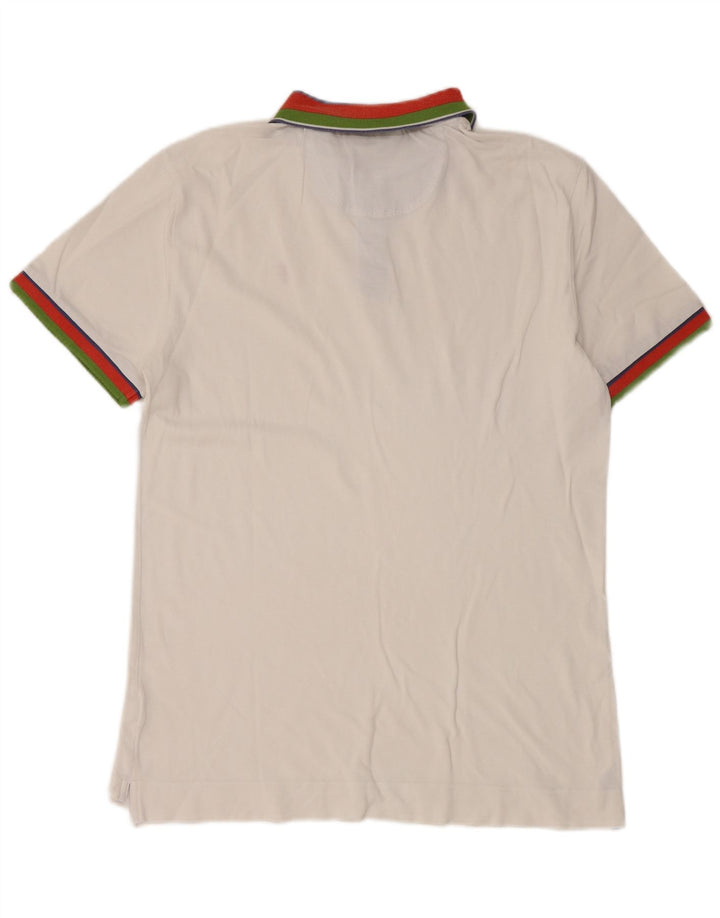 Polo Uomo Trussardi Jeans Small Bianca Colourblock