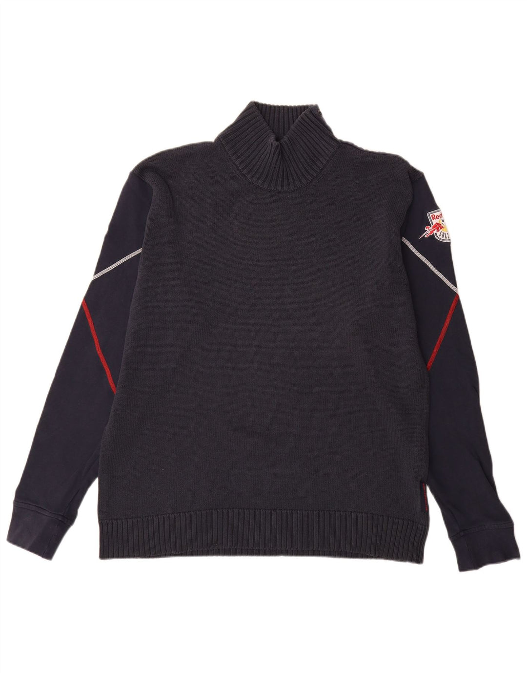 Maglione da uomo con collo alto grafico Adidas, maglione grande, in acrilico blu navy