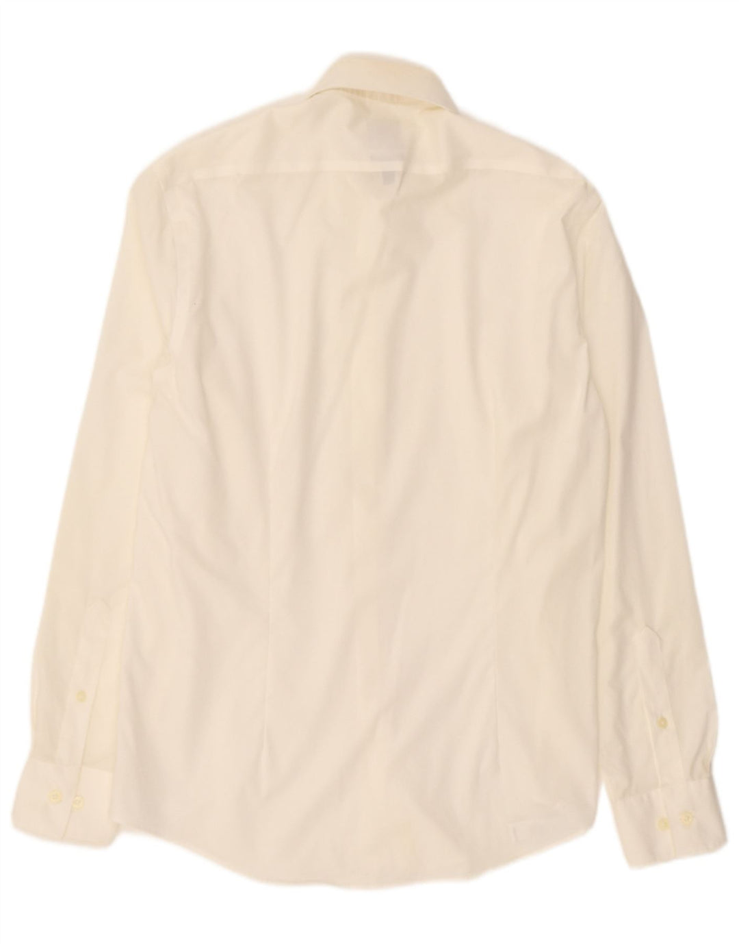 CALVIN KLEIN Mens Slim Fit Shirt Size 15 1/2 40 Medium Off White Cotton