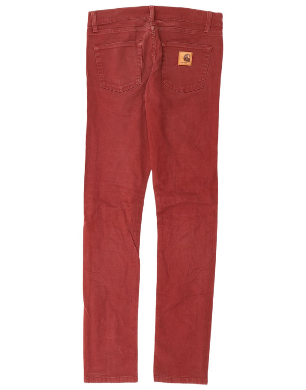 Pantaloni casual slim da donna CARHARTT W30 L34 cotone bordeaux