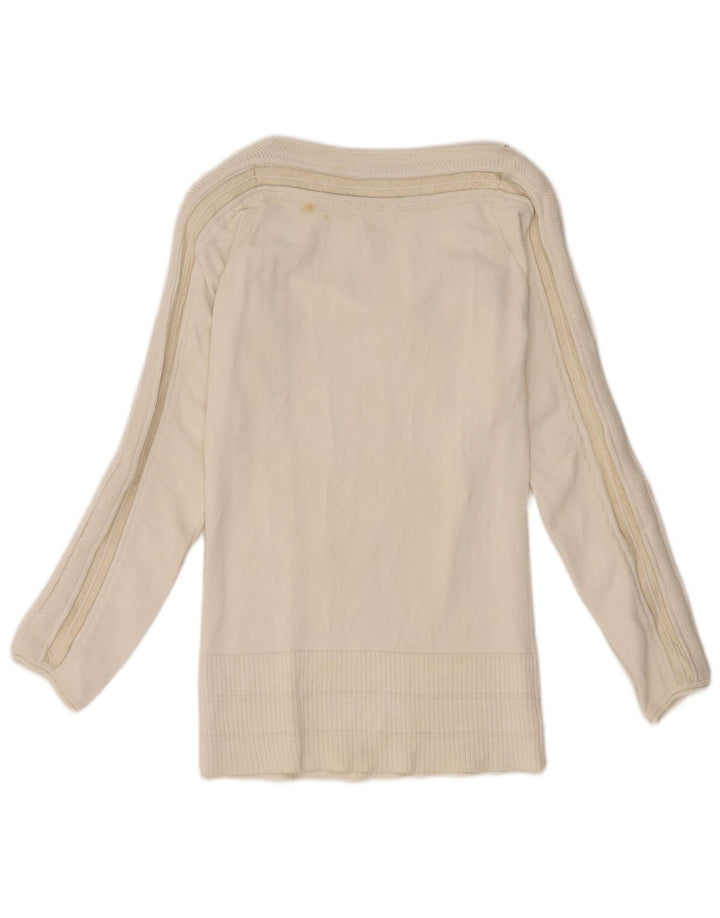 Gianfranco Ferre Maglione da donna con scollo a barca UK 10 piccolo bianco