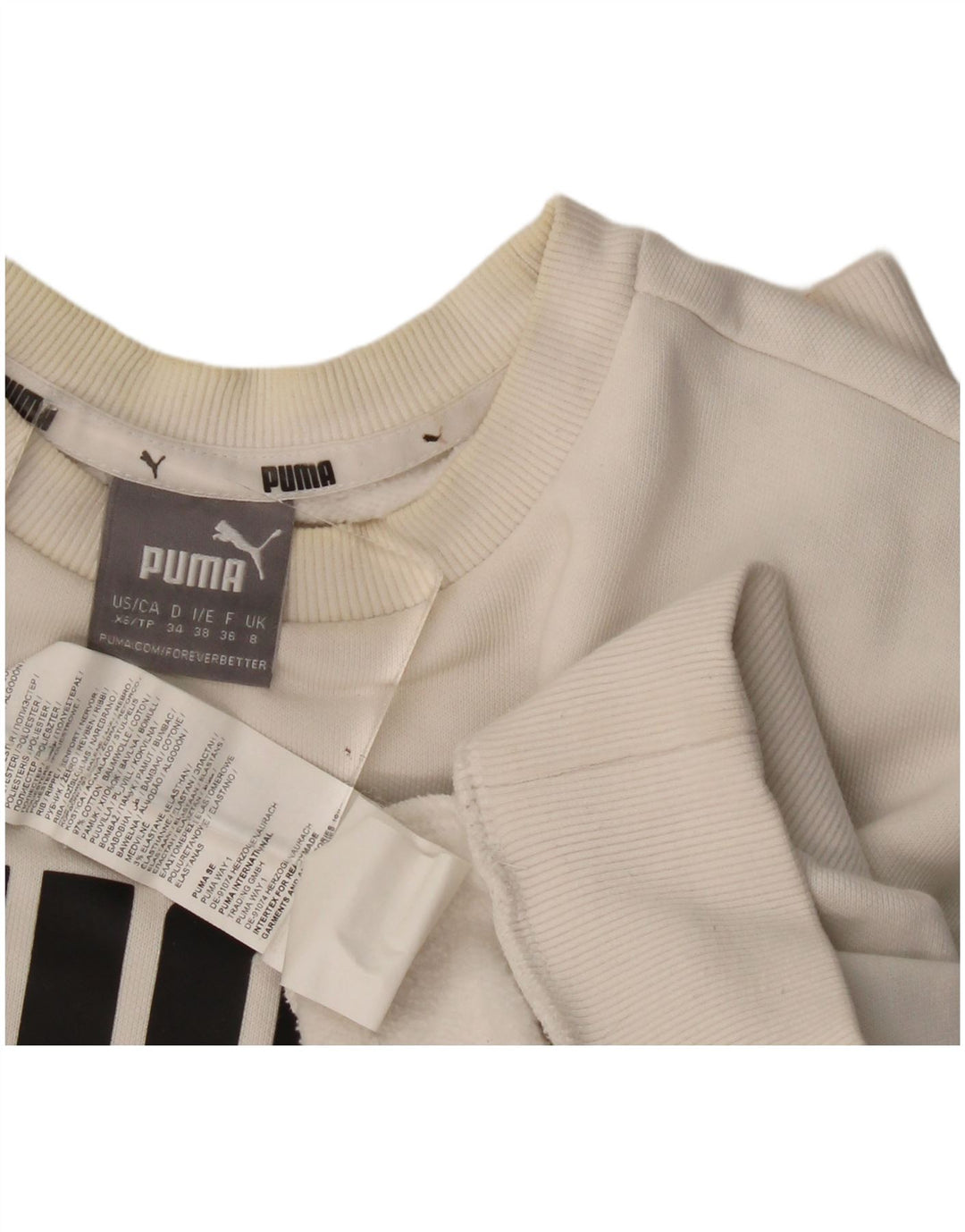 Felpa oversize con grafica da donna Puma UK 8 Small Cotone bianco
