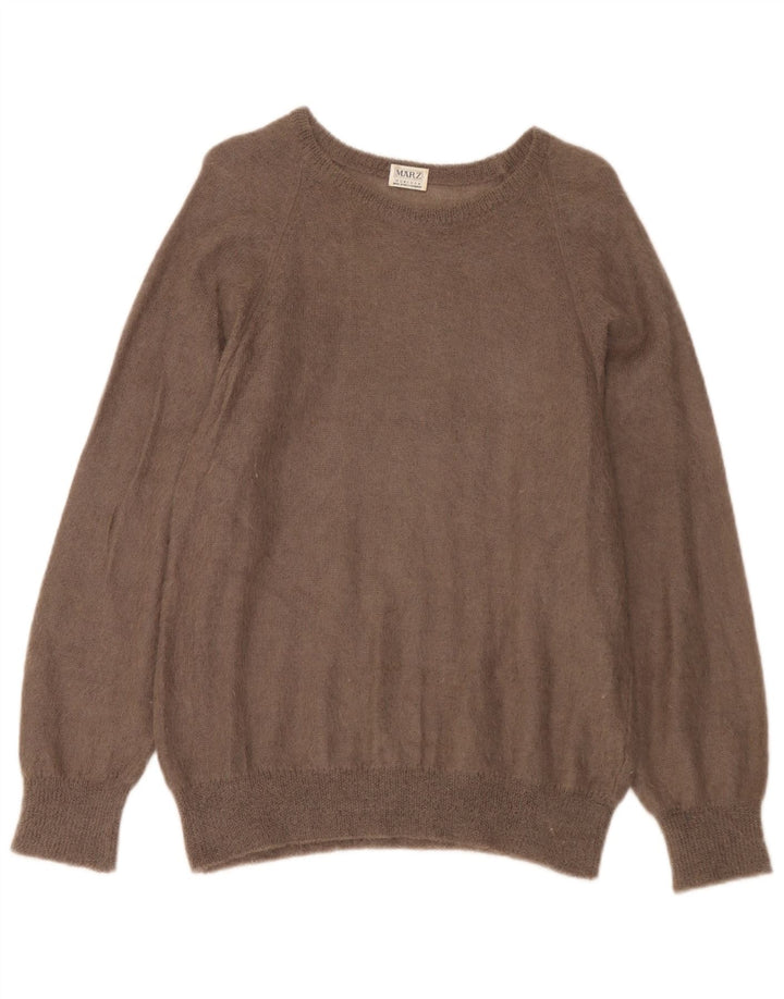 Maglione maglione con scollo a barca da donna Marz UK 16 grande marrone