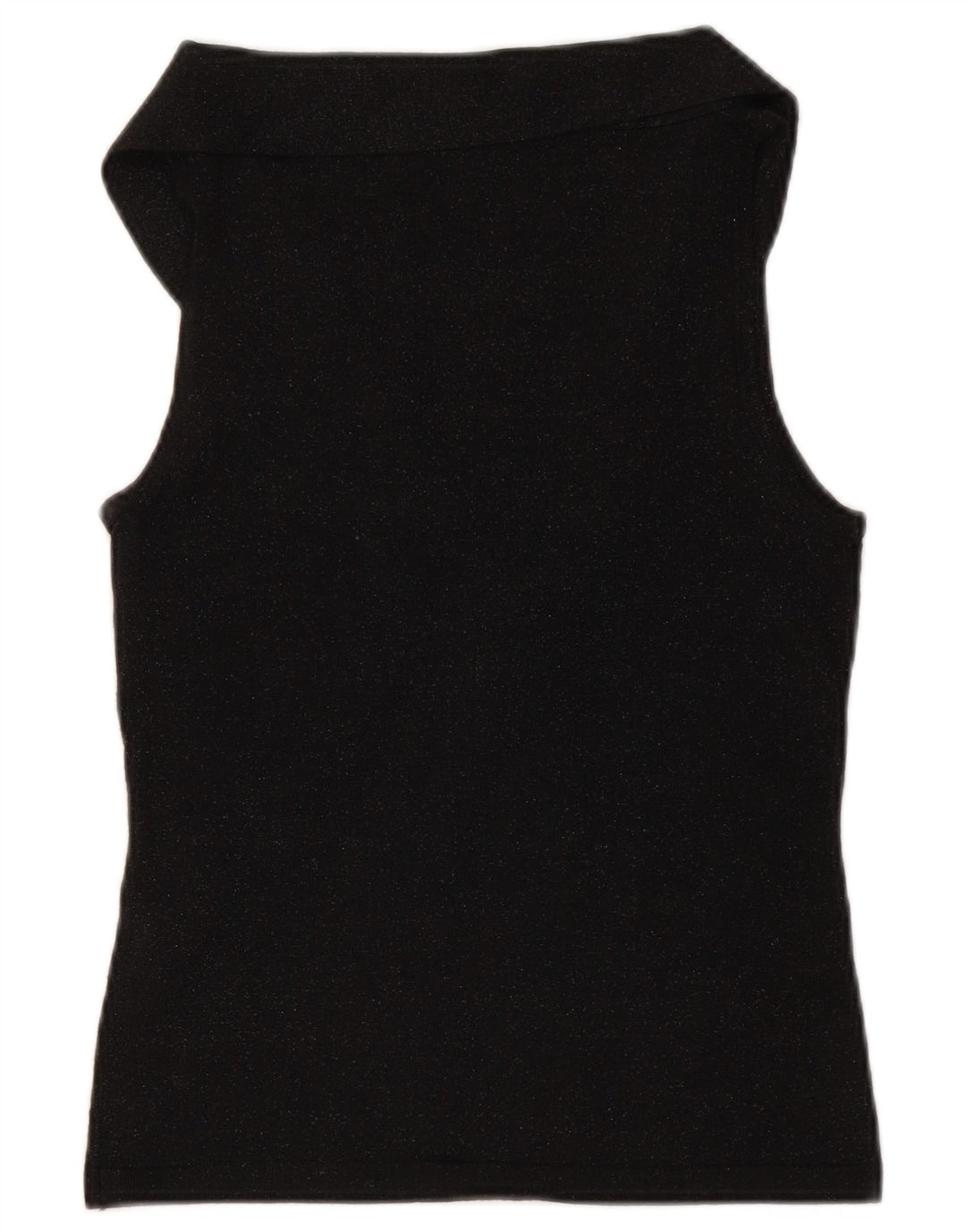MASSIMO DUTTI Canottiera corta da donna con allacciatura frontale UK 12 Medio Nero screziato