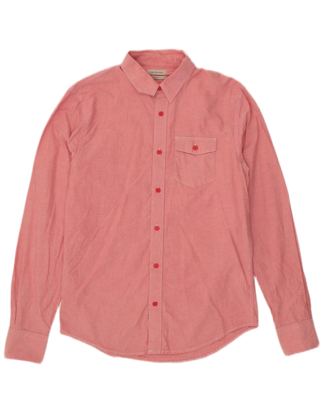 Camicia da uomo Calvin Klein Jeans piccola in cotone rosa