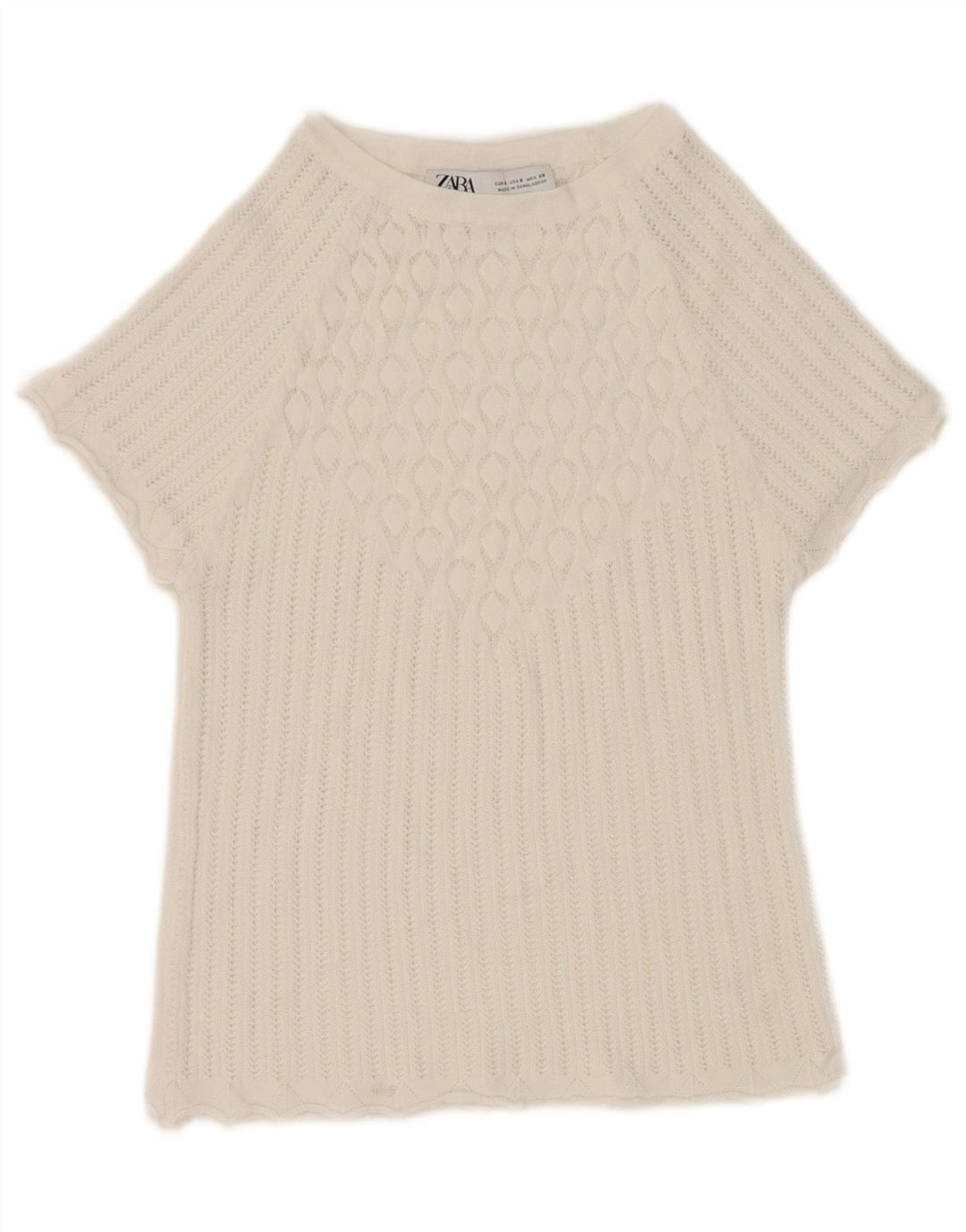 Top corto in camicetta corta da donna Zara UK 8 piccolo bianco