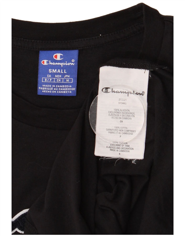 T-shirt grafica da uomo Champion Top piccola in cotone nero