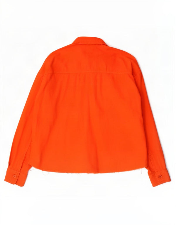 Topshop Giacca da donna vestibilità ampia da donna UK 10 piccola in cotone arancione