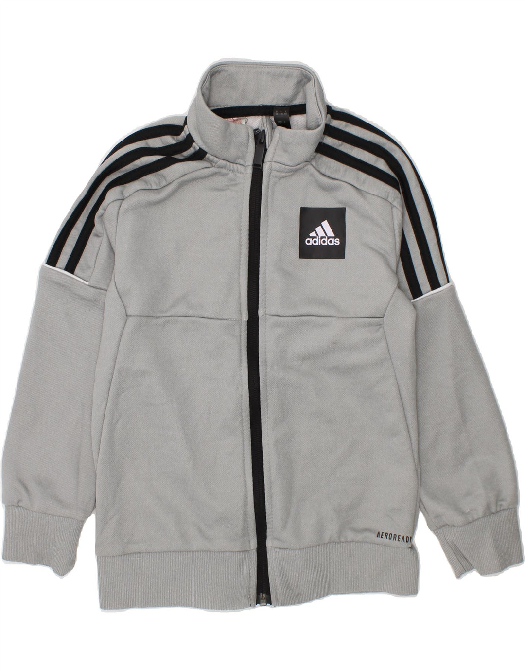 ADIDAS Boys Aeroready Tracksuit Top Jacket 6-7 Years Grey Polyester Vintage Adidas and Second-Hand Adidas from Messina Hembry 