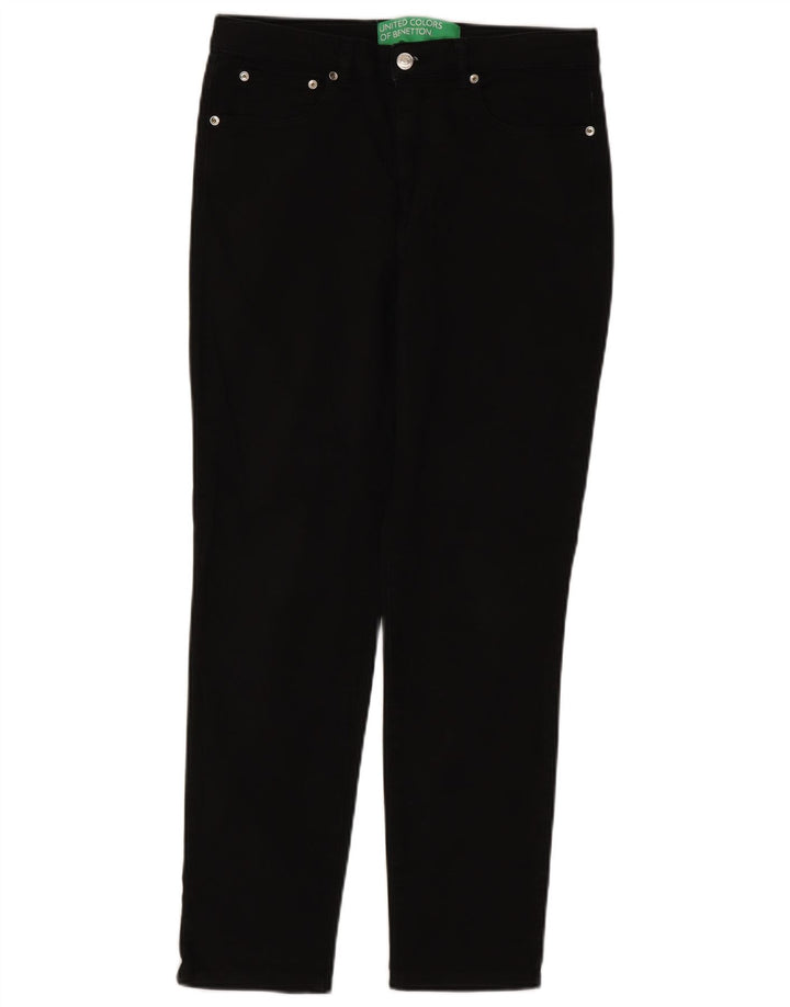Pantaloni casual slim da donna Benetton W30 L27 neri