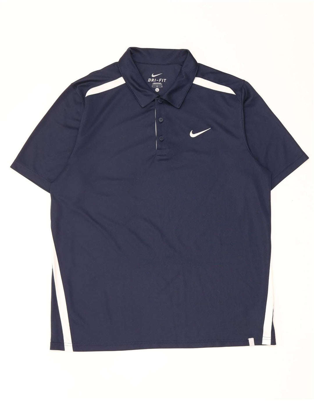 Polo Nike da uomo Dri Fit grande in poliestere color block blu navy