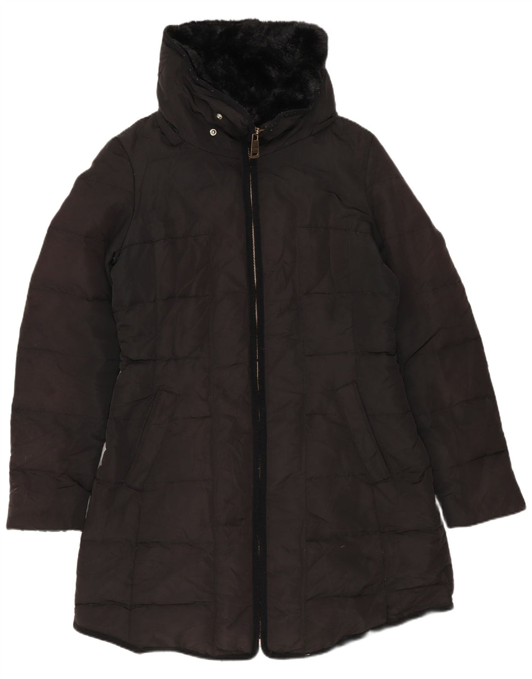 Cappotto imbottito da donna Zara UK 14 medio nero
