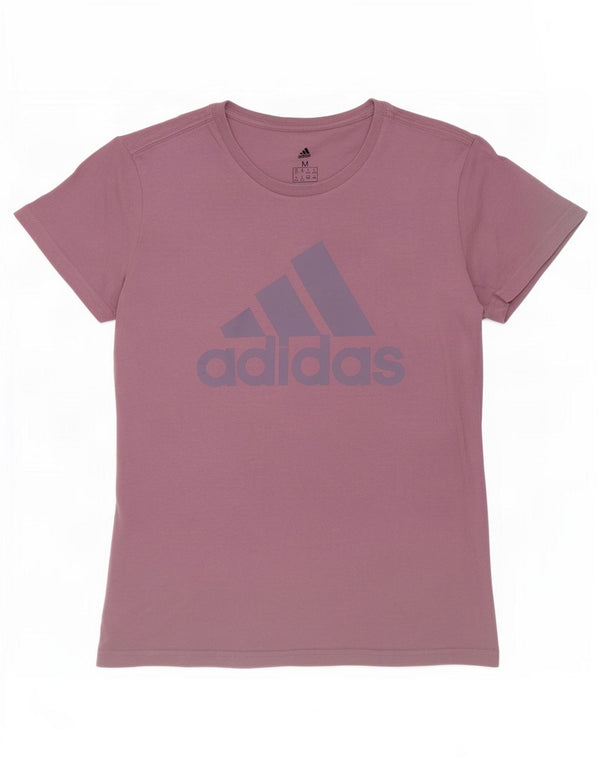 T-shirt grafica da donna Adidas Top UK 12/14 cotone viola medio