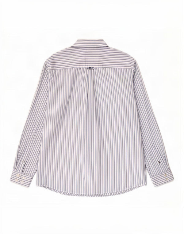 Crew Clothing Camicia da uomo dalla vestibilità classica, in cotone gessato blu grande