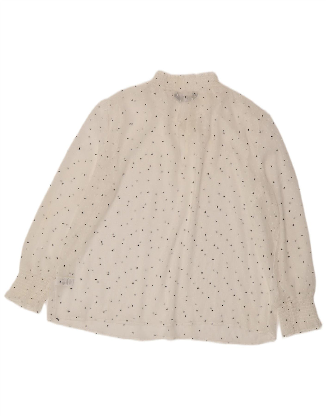 Top camicetta a maniche lunghe da donna Marks & Spencer UK 18 XL bianco maculato