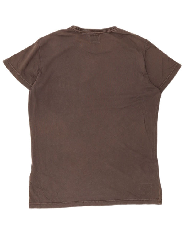 T-shirt grafica da uomo Diesel Top grande in cotone grigio