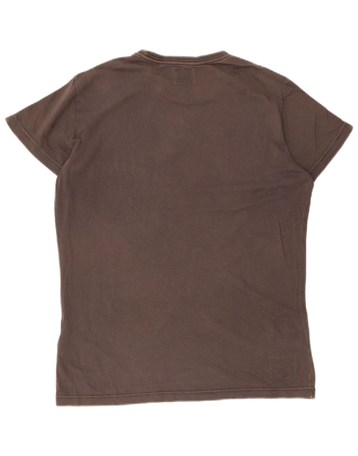 T-shirt grafica da uomo Diesel Top grande in cotone grigio