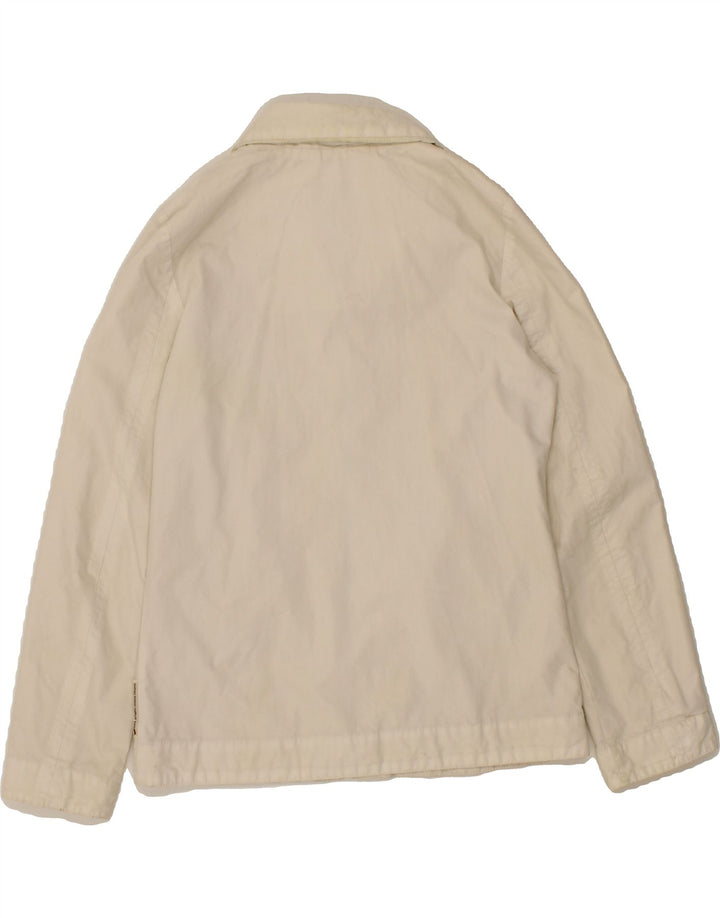 GAS Womens Bomber Jacket UK 14 Medium White Polyester Vintage Gas and Second-Hand Gas from Messina Hembry 