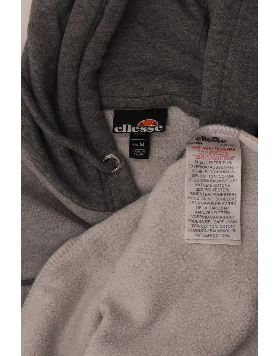 Felpa con cappuccio da uomo Ellesse in cotone grigio medio