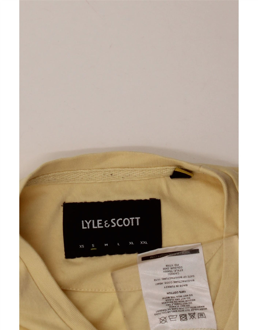 T-shirt da uomo LYLE & SCOTT Top piccola in cotone giallo