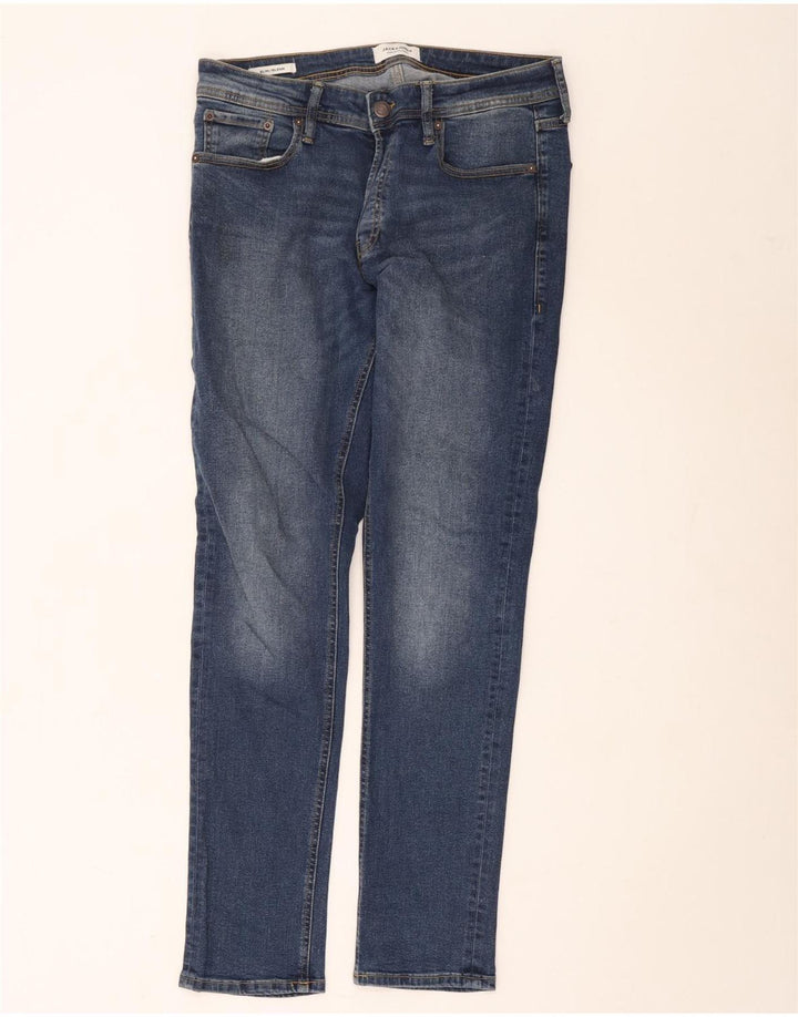Jack & Jones Uomo GLENN Slim Jeans W32 L34 Cotone Blu