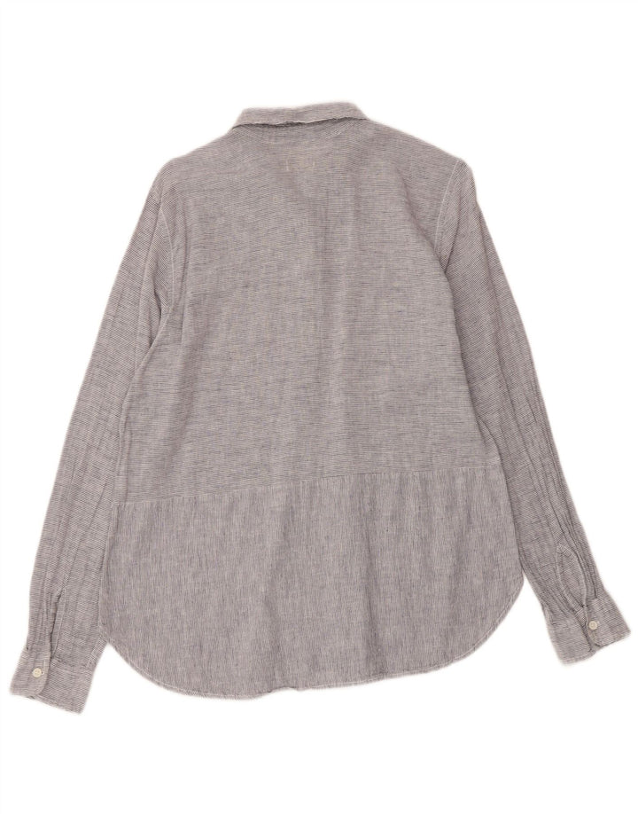 Camicia pullover da donna di Dack UK 16 Lino gessato grigio grande
