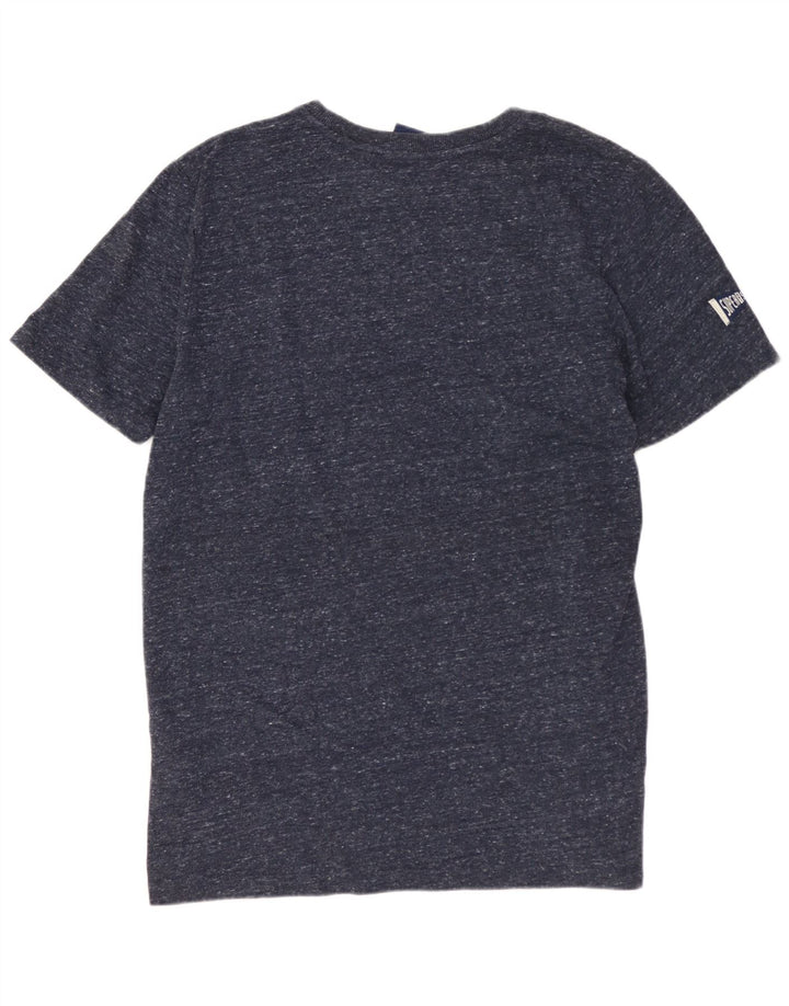 T-shirt grafica da uomo SUPERDRY Top in cotone chiazzato blu navy medio