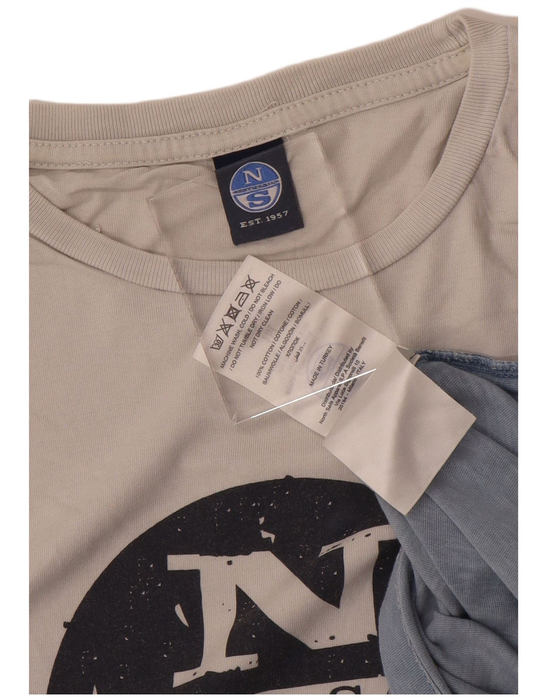 NORTH SAILS T-shirt grafica da uomo Top in cotone color block grigio medio