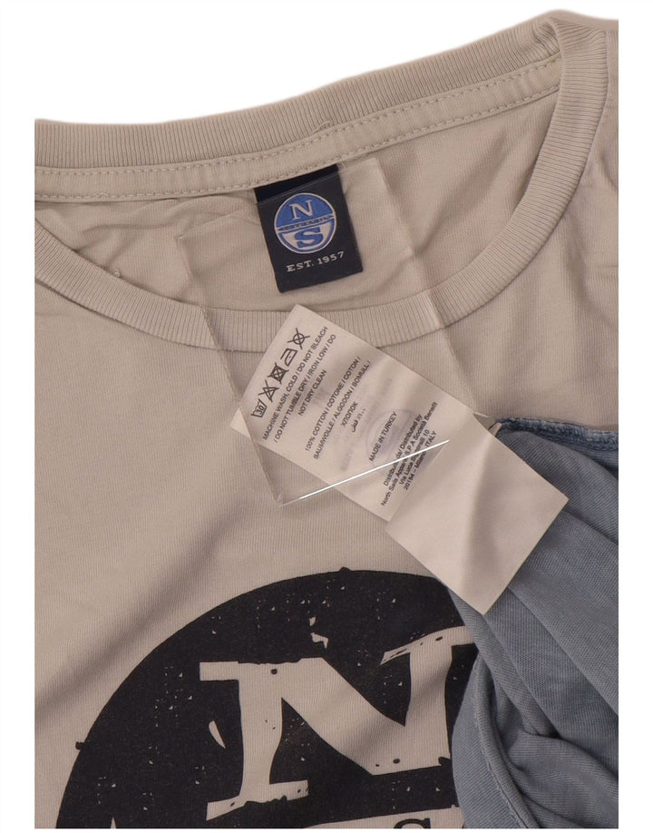 NORTH SAILS T-shirt grafica da uomo Top in cotone color block grigio medio