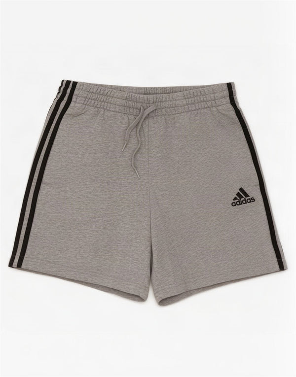 Pantaloncini sportivi da uomo Adidas in cotone chiazzato grigio medio