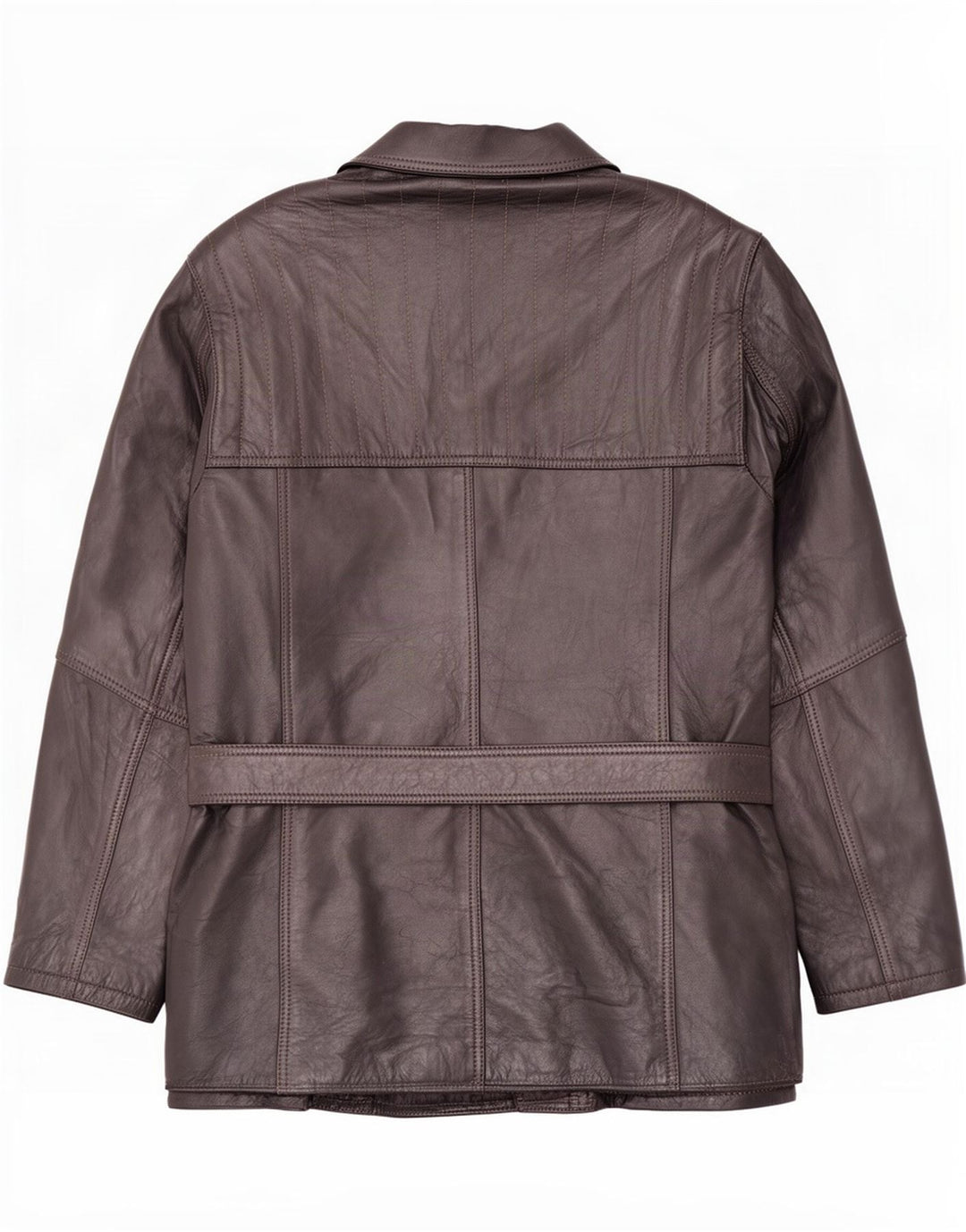 Giacca in pelle vintage da uomo IT 50 grande marrone