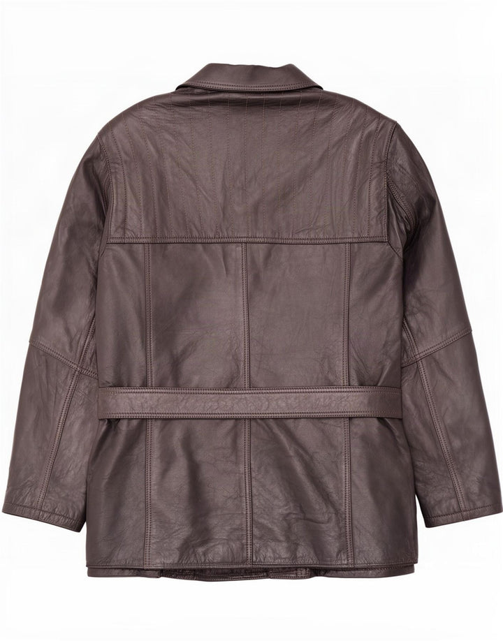 Giacca in pelle vintage da uomo IT 50 grande marrone
