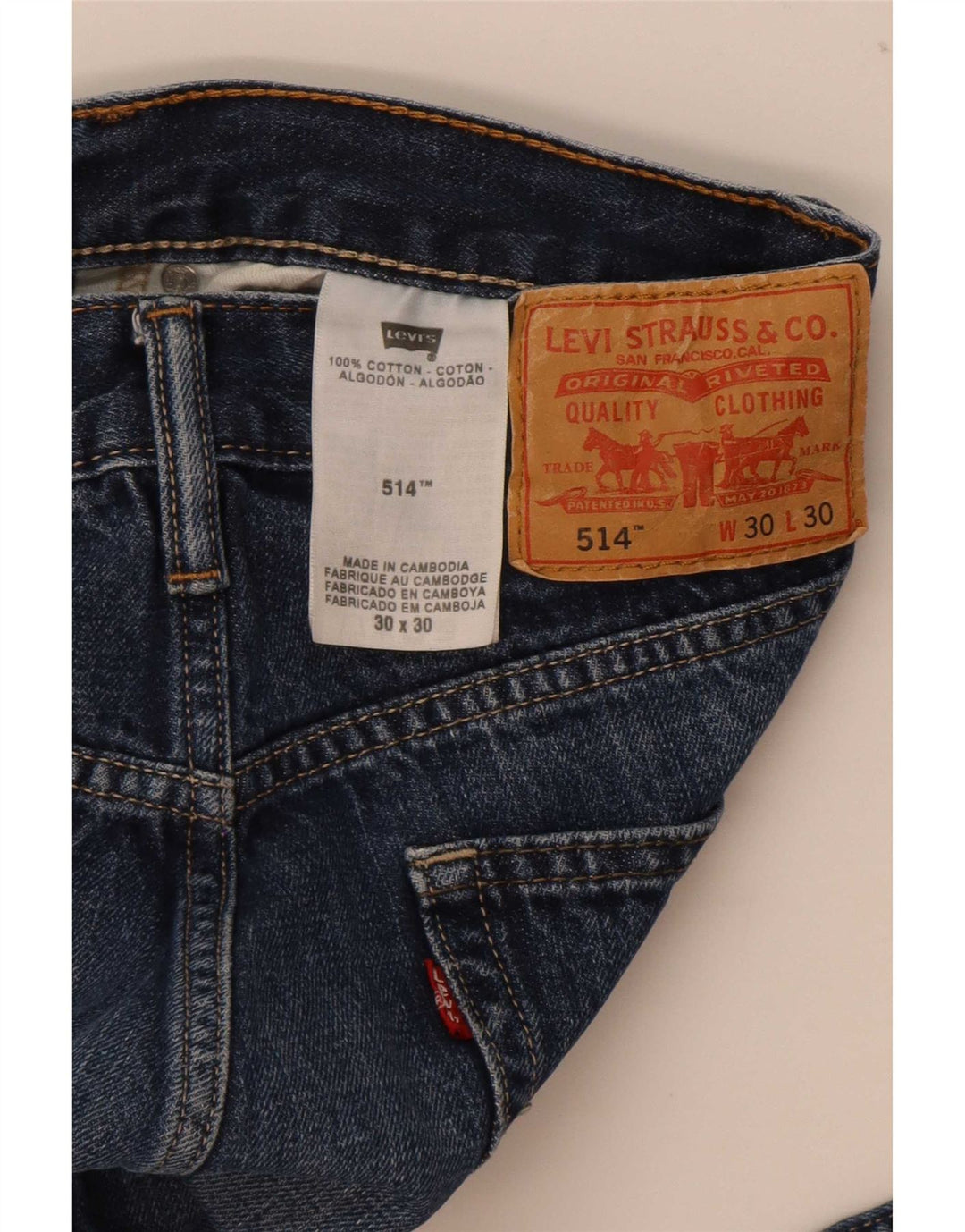 Levi's Uomo 514 Jeans dritti W30 L30 Cotone Blu