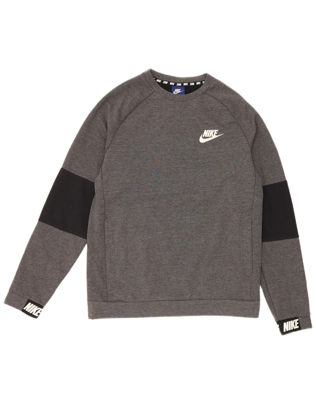 Felpa con grafica Nike da uomo, piccola, in cotone color block grigio