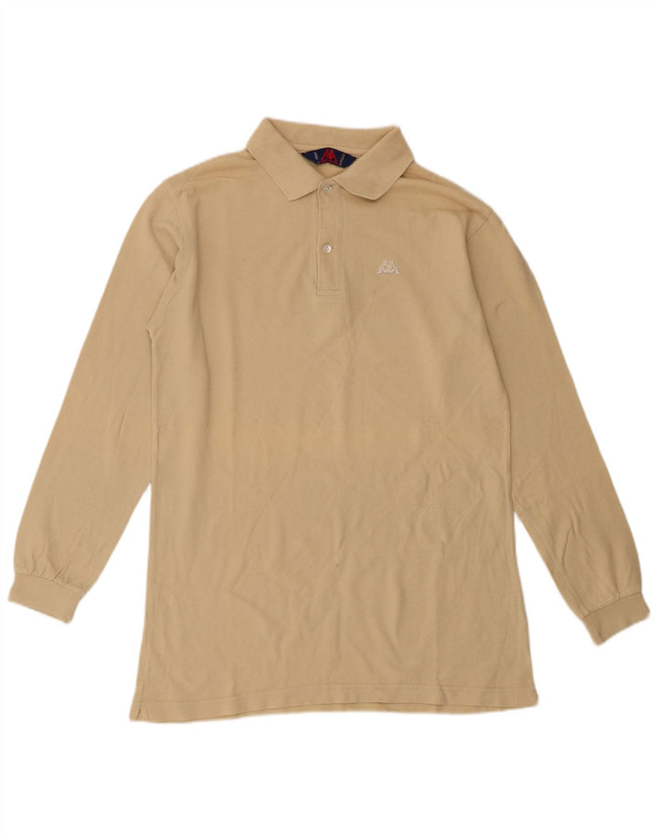 Polo Kappa Uomo Manica Lunga Cotone Beige Medio
