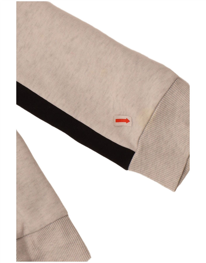 Felpa con cappuccio e zip grafica da uomo Puma in cotone color block grigio medio