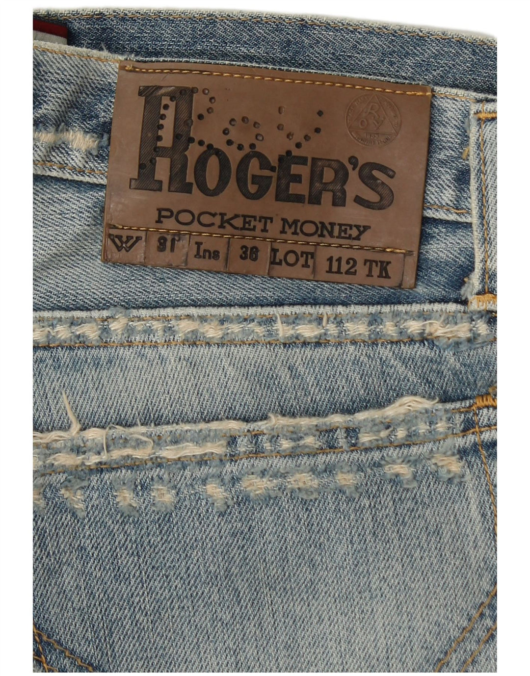 ROY ROGERS Jeans dritti da uomo invecchiati W31 L36 cotone blu