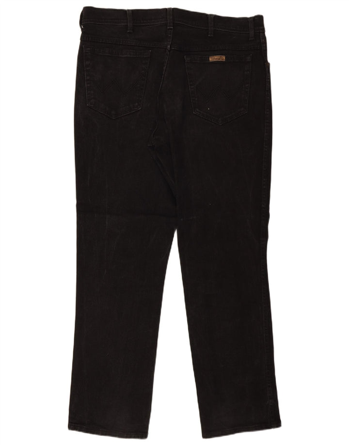 Jeans dritti da uomo Wrangler vestibilità regolare W38 L32 cotone nero