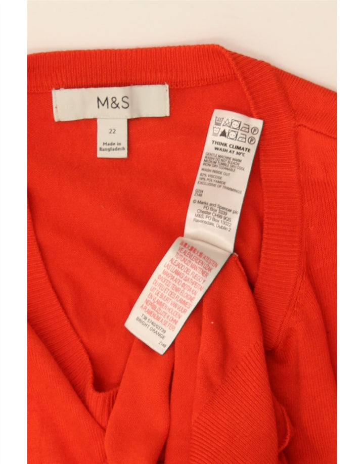 Maglione cardigan da donna Marks & Spencer UK 22 3XL Viscosa rossa