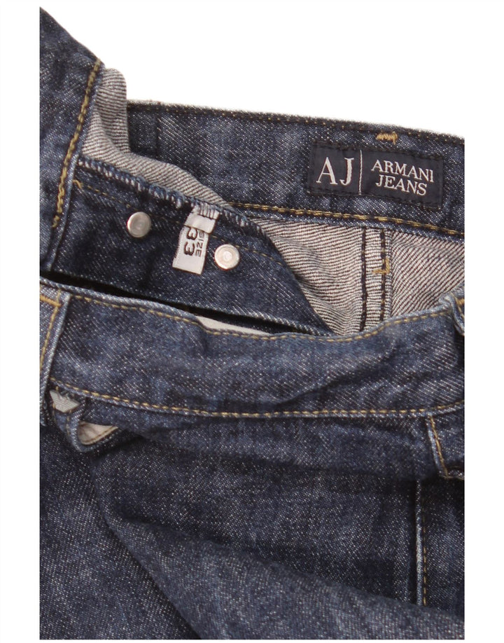 Jeans dritti da uomo Armani W33 L36 blu navy screziato