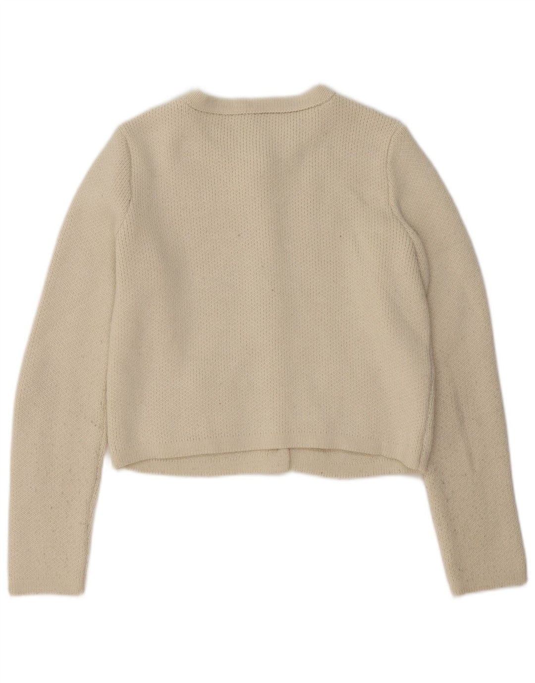 Maglione cardigan corto da donna Zara UK 14 medio bianco sporco