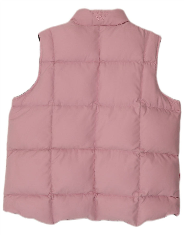 CREW CLOTHING Gilet imbottito reversibile da donna UK 16 grande poliestere rosa