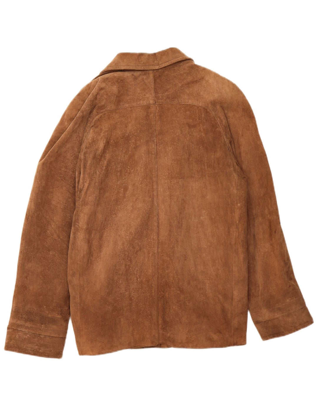 Giacca vintage in pelle scamosciata da donna UK 16 grande in pelle marrone
