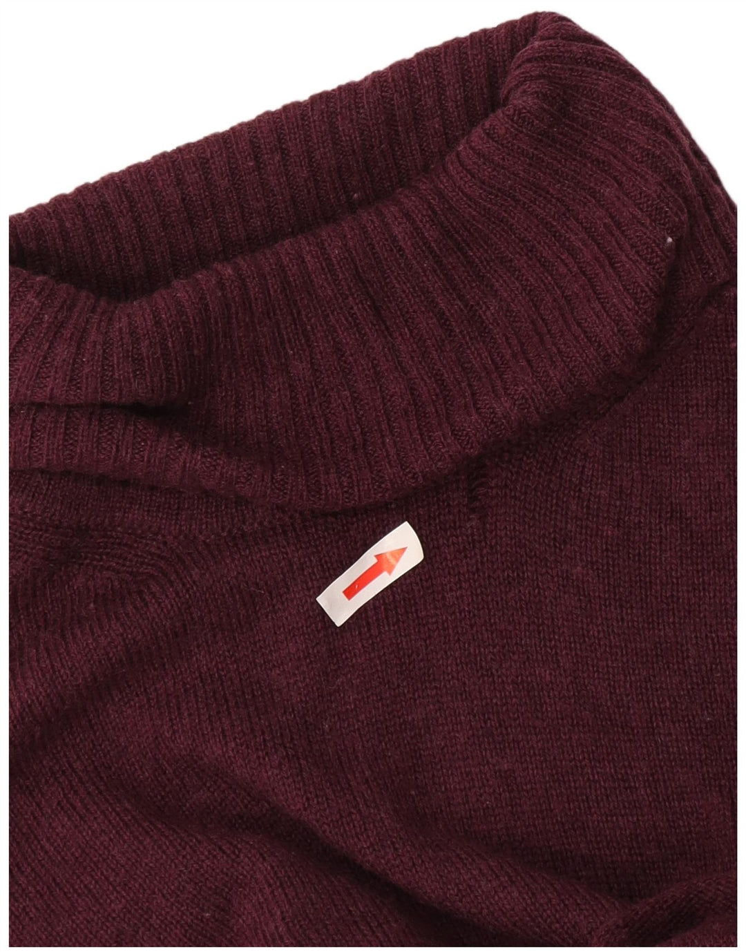 Maglione maglione a collo alto da donna Marks & Spencer UK 12 Lana bordeaux medio