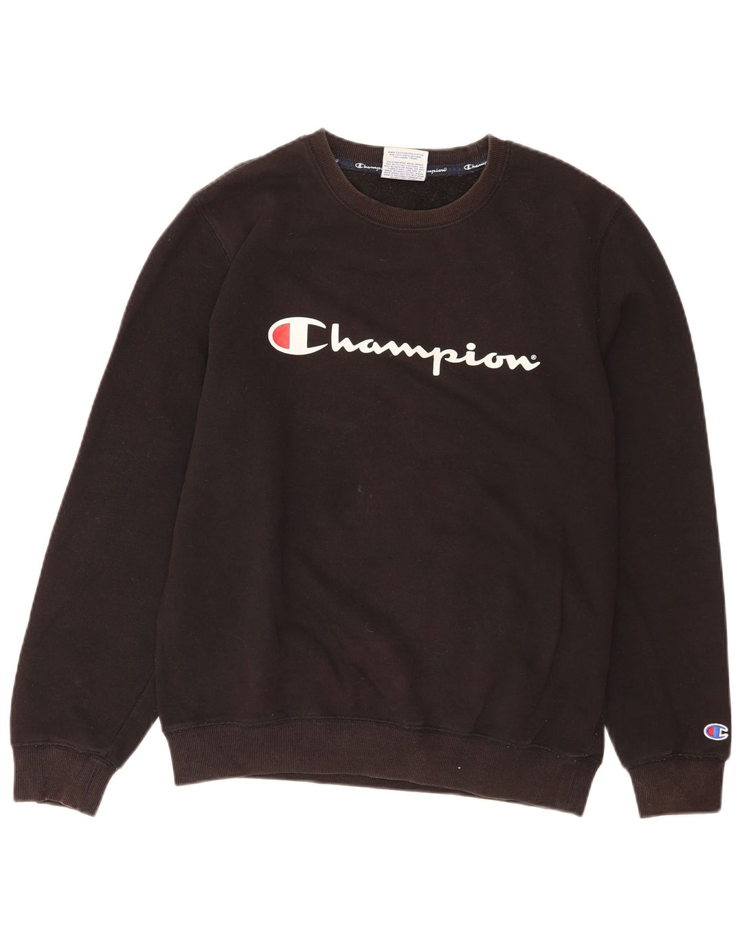 Felpa grafica da uomo Champion Felpa media in cotone nero
